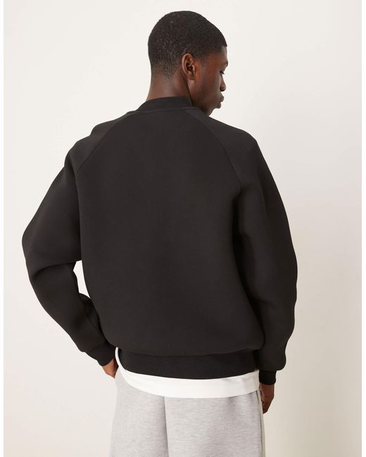 ASOS Black Heavyweight Relaxed Bomber Jacket for men