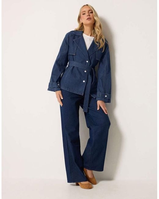 Long Tall Sally Blue Denim Trench Coat