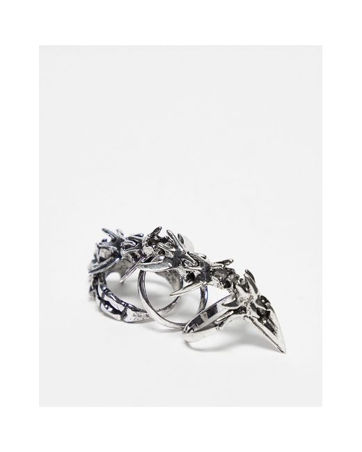 ASOS – gelenk-ring mit klauen-design in Metallic für Herren