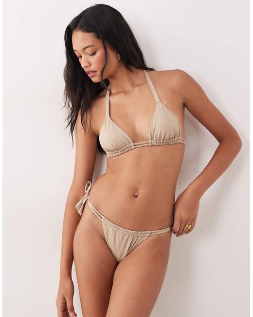 Free Society Brown Triangle Bikini Top
