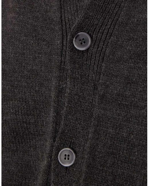 Cardigan Girocollo Comodo Squadrato di ASOS in Black da Uomo