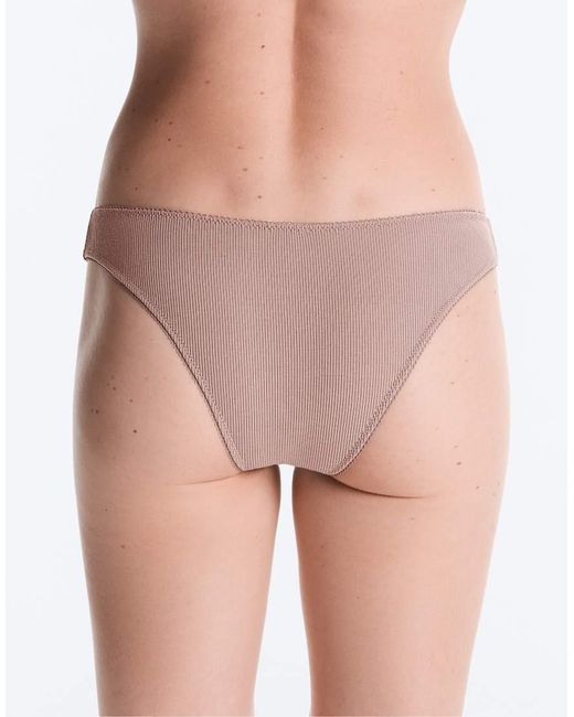 Oysho White 5 Cotton Rib U-cut Brazilian Briefs