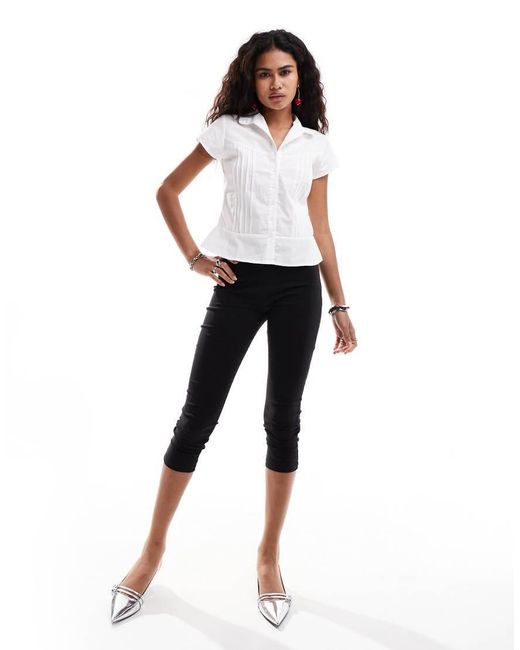 Motel White Wilmot Pintuck Blouse