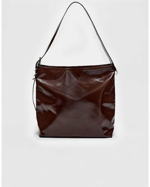 Stradivarius Brown – beuteltasche aus kunstleder