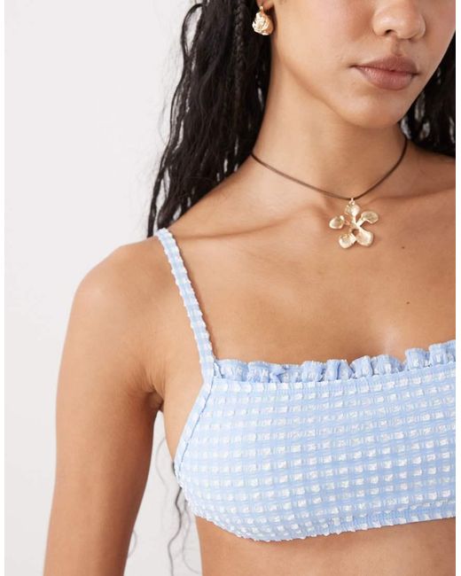 Reclaimed Vintage Blue Bralette Bikini Top