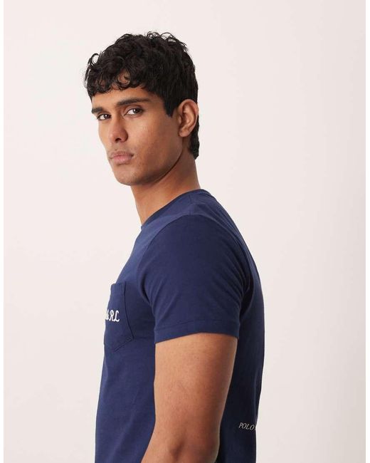 Polo Ralph Lauren Blue Back Print Society Polo Bear T-shirt for men