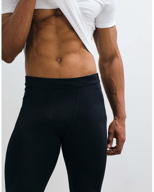 4505 Blue Icon Active Quick Dry Base Layer Training Tight With Phone Pocket for men