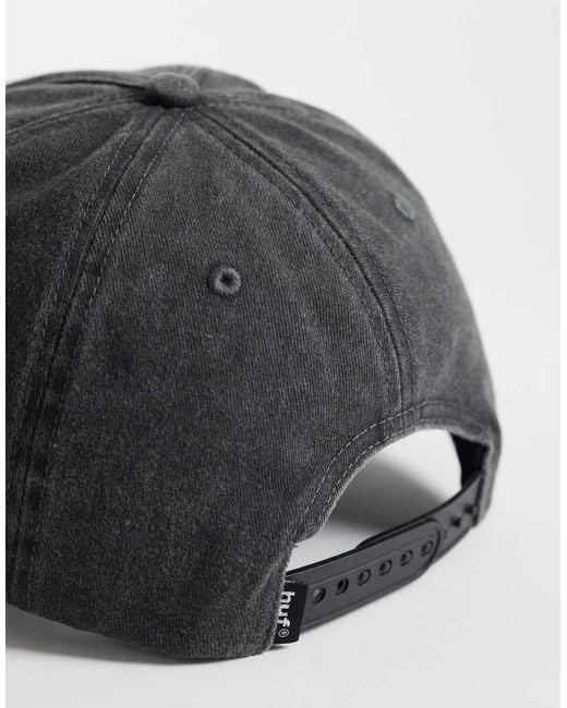 Huf Gray Pacific Wash Logo 5 Panel Cap for men