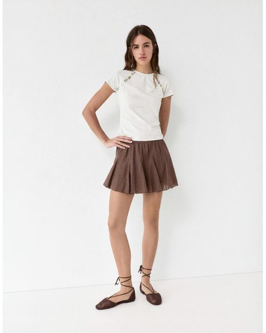 Mini-jupe Pull&Bear en coloris Brown