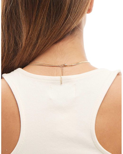 ASOS White Multirow Necklace With Black Enamel Charm Pendant