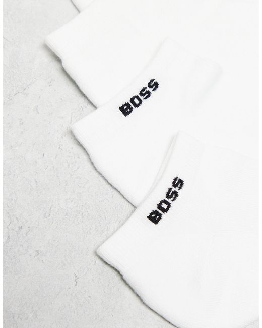 Boss White 2 Pack Plush Iconic Socks for men