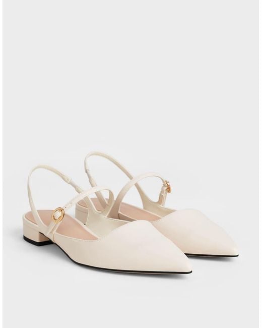 Charles & Keith Blue Roxane Slingback Mary Jane Flats