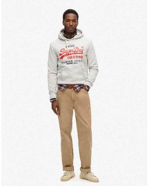 Superdry – duo – kapuzenpullover in White für Herren