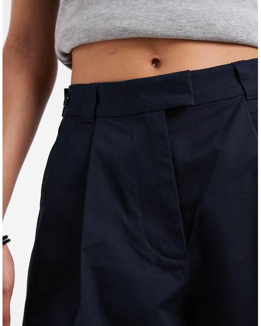 Fred Perry Blue Pleated Bermuda Shorts