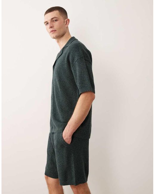ASOS Green Knitted Shorts Co-Ord for men