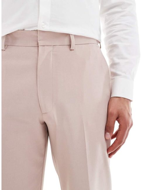 Pantalones De Traje De Corte Recto De ASOS de hombre de color Pink