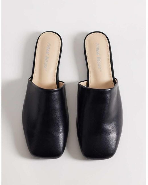 Public Desire Black Emmi Flat Mules