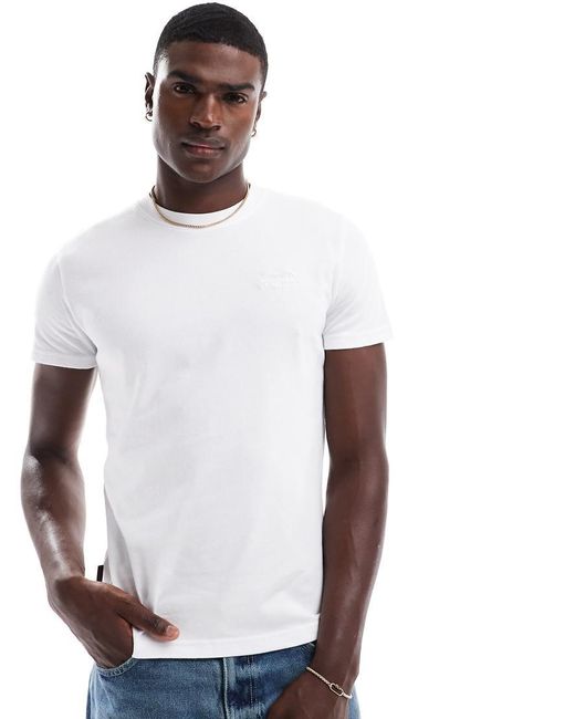 Superdry White Cotton Essential Logo T-Shirt for men