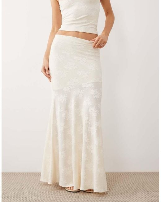 Gina Tricot Natural Co-ord Sheer Lace Maxi Skirt