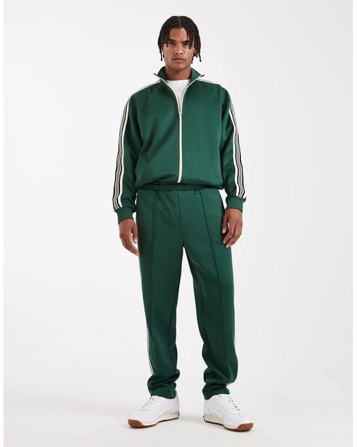 Pantalones De Chándal Con Costura En La Parte Delantera Y Raya Lateral De (Parte De Un Conjunto) Only & Sons de hombre de color Green