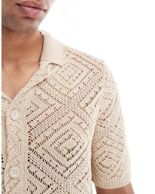 Only & Sons Natural Open Knit Shirt for men