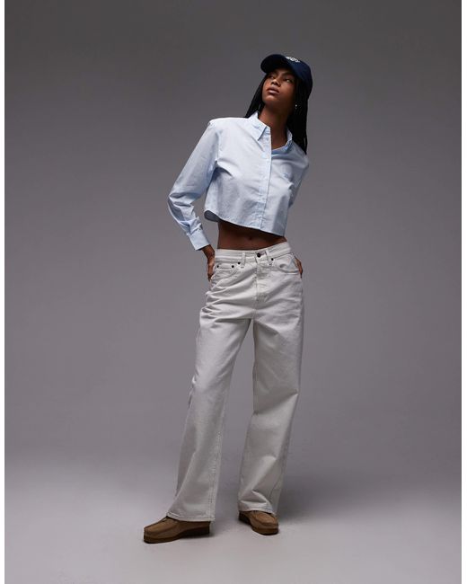 Tommy Hilfiger Gray Long Sleeve Regular Fit Crop Poplin Shirt