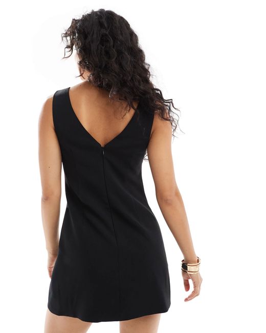 EVER NEW Black Color Block Bow Detail Mini Dress
