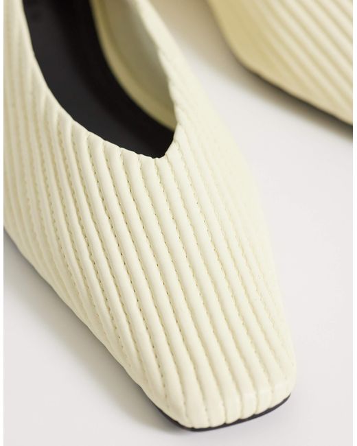 ASOS Natural Lemonade Chisel Toe Ruched Ballets