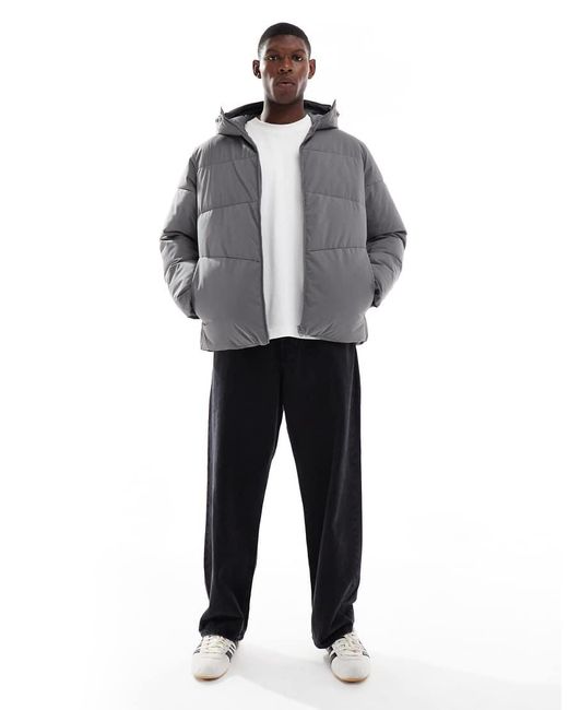 Jack & Jones Gewatteerd Puffer Jack Met Capuchon in het Gray voor heren