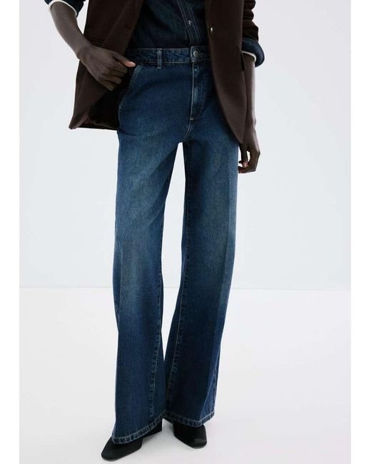 Mango Blue Mae 100% Cotton baggy Jean