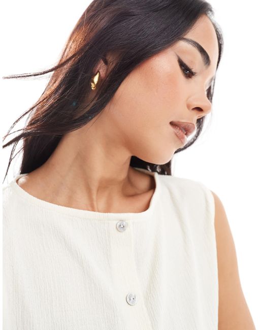 ASOS White – strukturiertes, ärmelloses minikleid