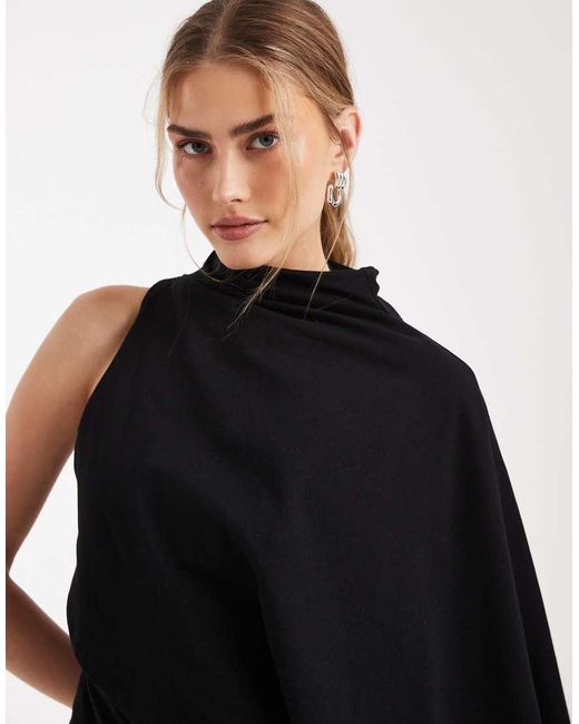 ASOS Black One Sleeve Cape Top