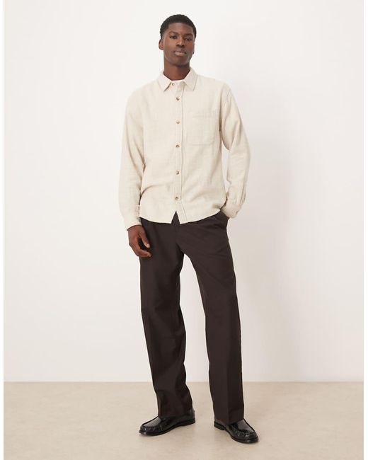 Camisa Corta De Manga Larga Con Bolsillo De Franela De -Blanco Abercrombie & Fitch de hombre de color Natural