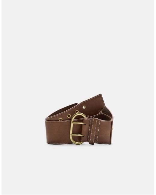 Stradivarius Brede Riem Met Studs in het White