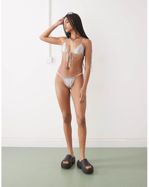 Lioness Metallic – cindy – geraffte bikinihose
