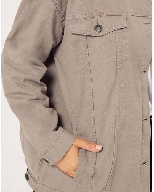 Yours Clothing Natural Oversized Denim Jacket