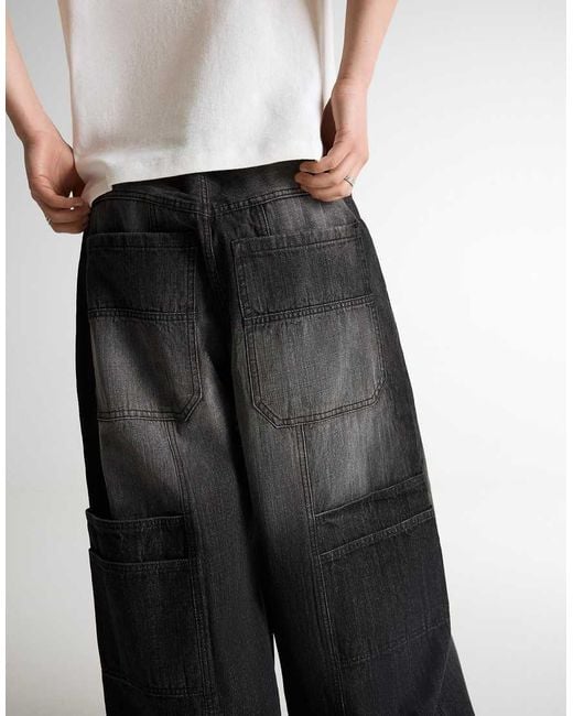Bershka White Mega baggy Jeans for men
