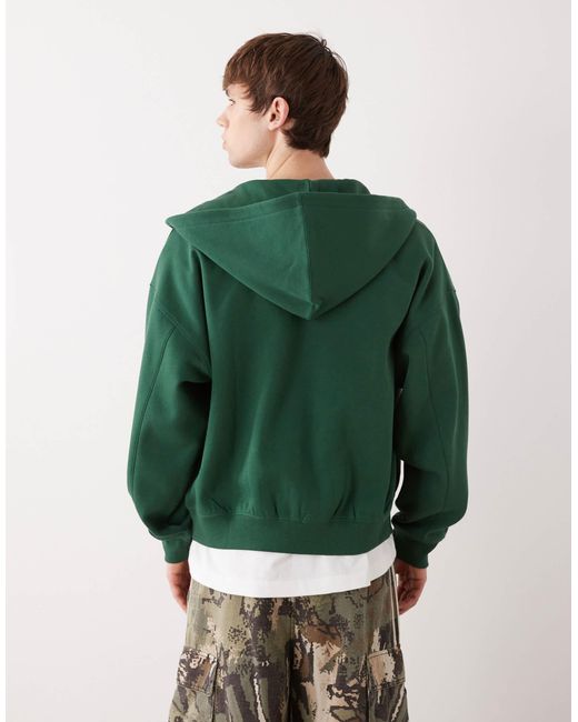 Collusion Green Zip Through Hoodie for men