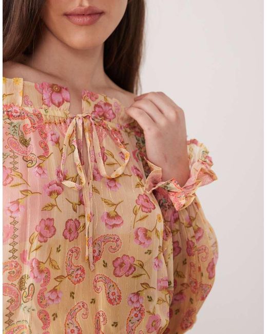 Aray Pink Sheer Off Shoulder Mini Beach Dress