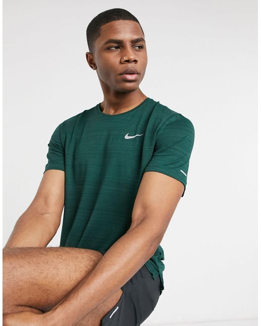 Nike Essentials Miler T-shirt in Green for Men | Lyst UK