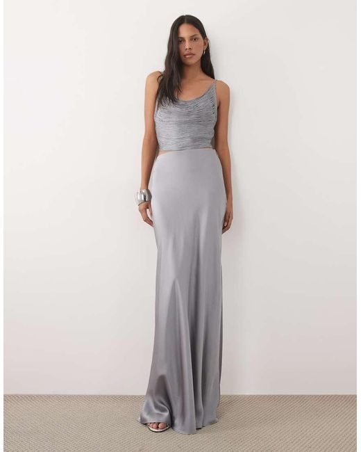 Mango Gray Capsule Tassle Halterneck Top