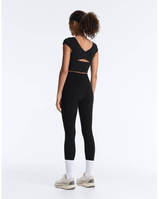 Oysho Black Seamed Compressive Tank Top