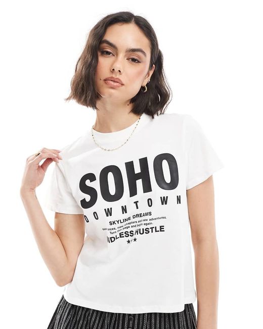 Bershka White Soho Oversized Tee