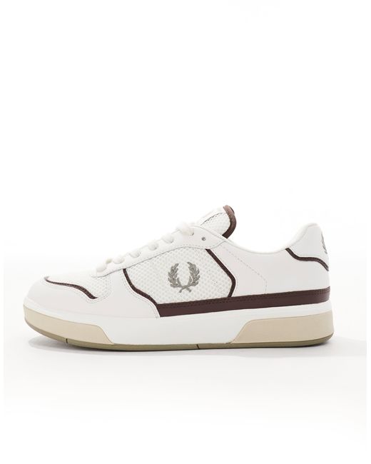 Fred Perry – b300 – sneaker aus leder und netzstoff in White für Herren