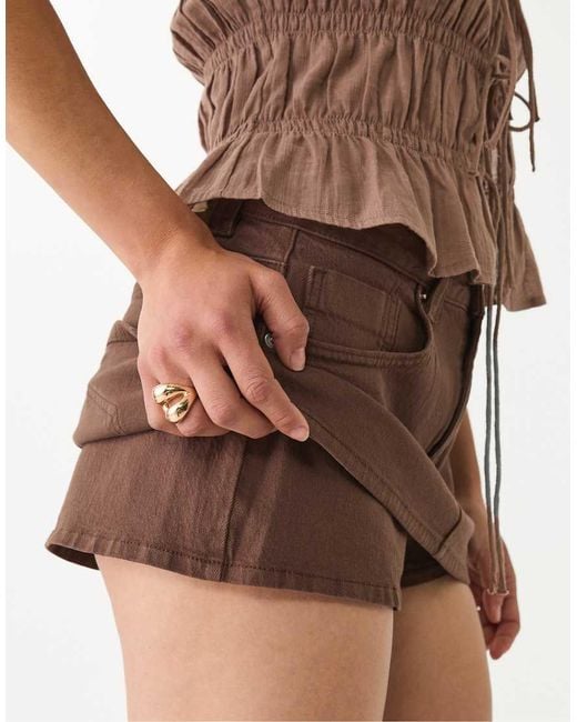 Stradivarius White D62 Denim Skort