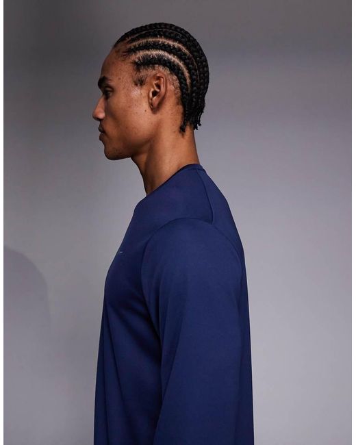 Nike Blue Miler Dri-Fit Long Sleeve Top for men