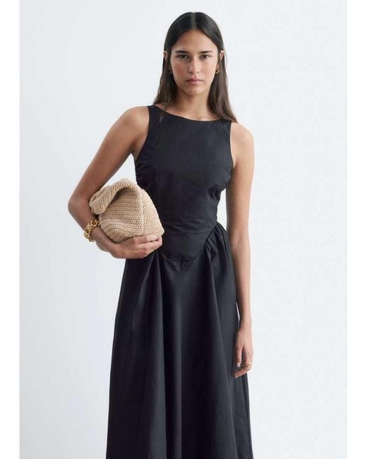 & Other Stories White Cotton Maxi Dress With Drop Waist And Open Back