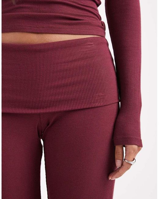 Cotton On Red Sleep Recovery Roll Waist Pants