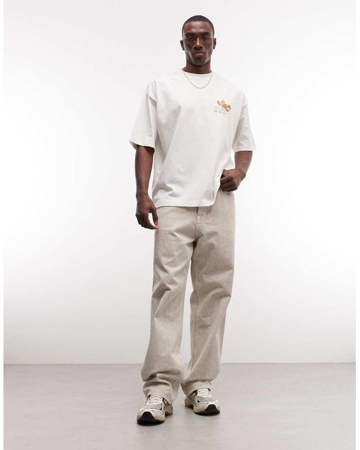 ASOS White Oversized T-shirt With Floral Graphic for men
