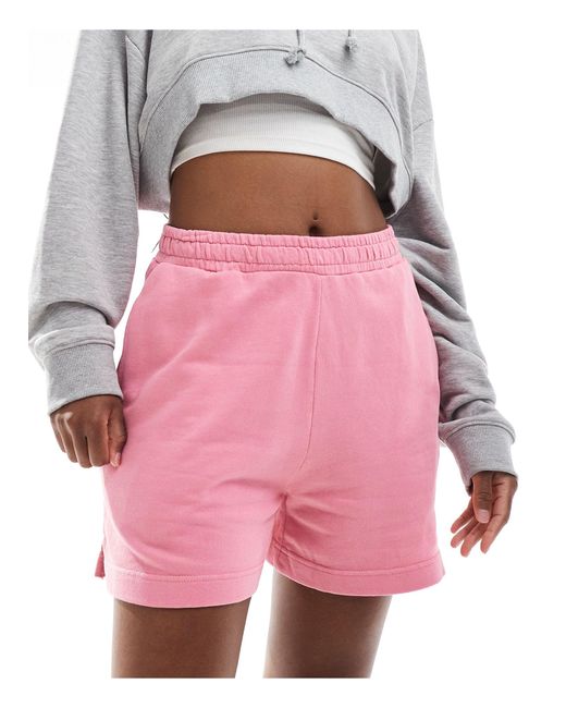 The Couture Club Pink Washed Emblem Shorts